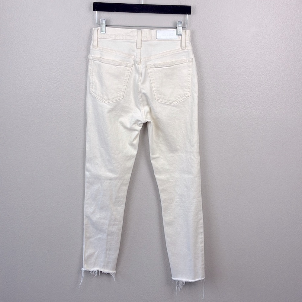 RE/DONE 90s High Rise Ankle Crop Jean Vintage White Button-Fly Slim Levis 26 - Picture 10 of 15